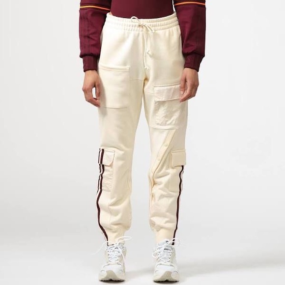 Adidas Ivy Park Cargo Stripe Pull-On Ecru/Maroon Unisex Joggers